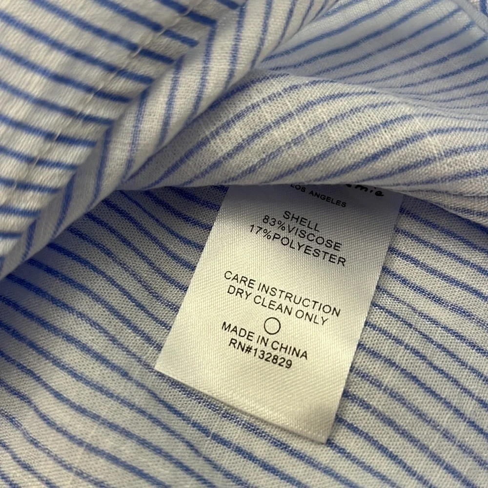 L’ Academie romantic sleeve blue & white pinstripe shirt size S - Picture 10 of 16